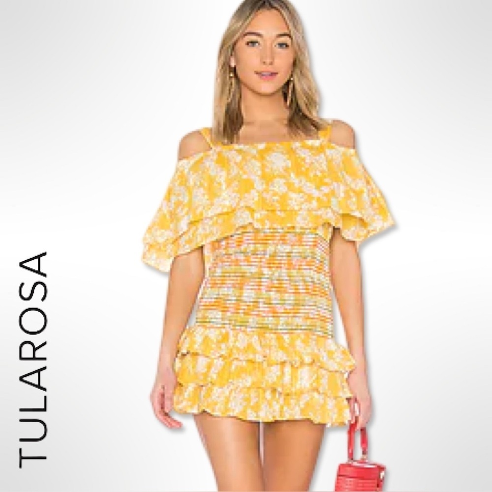 Tularosa Roma Smocked Tiered Mini Dress in Hillchrest Floral